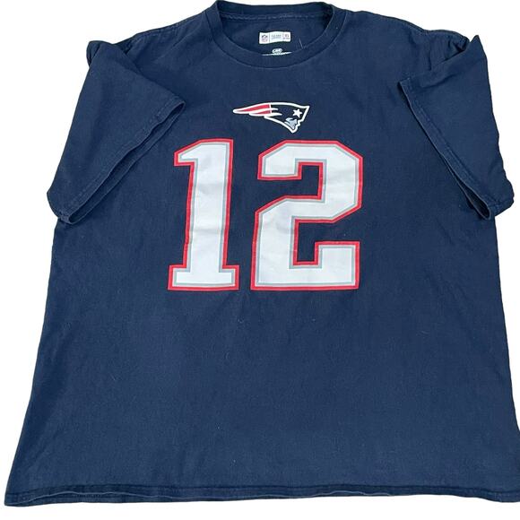 Tom Brady Men Size Large T-shirt New England Patriots Team Apparel NFL #12 GOAT - Picture 12 of 12